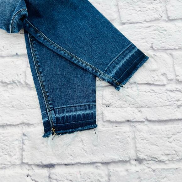 SPANX Women's Distressed Ankle Skinny Jeans Small Medium Wash Pull On Shaping - Picture 4 of 10